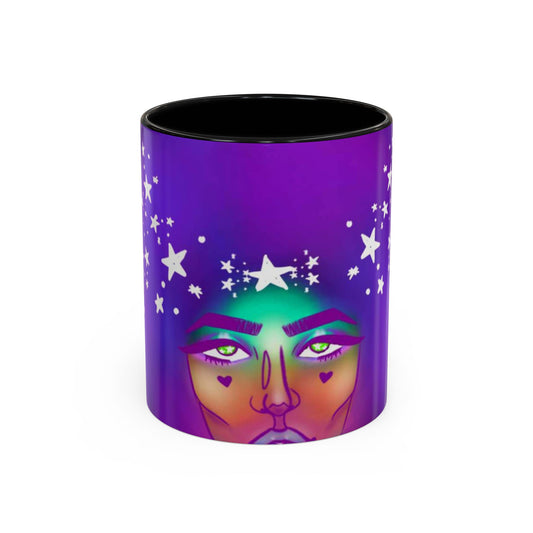 Cosmic Starry Accent Coffee Mug - Colorful Art, Astrology Gift, Modern Home Decor, Celestial Mug, Unique Gift Idea