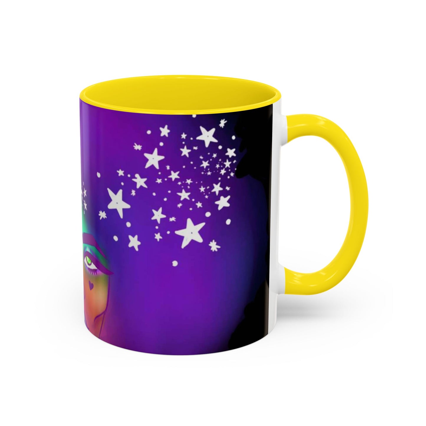 Cosmic Starry Accent Coffee Mug - Colorful Art, Astrology Gift, Modern Home Decor, Celestial Mug, Unique Gift Idea