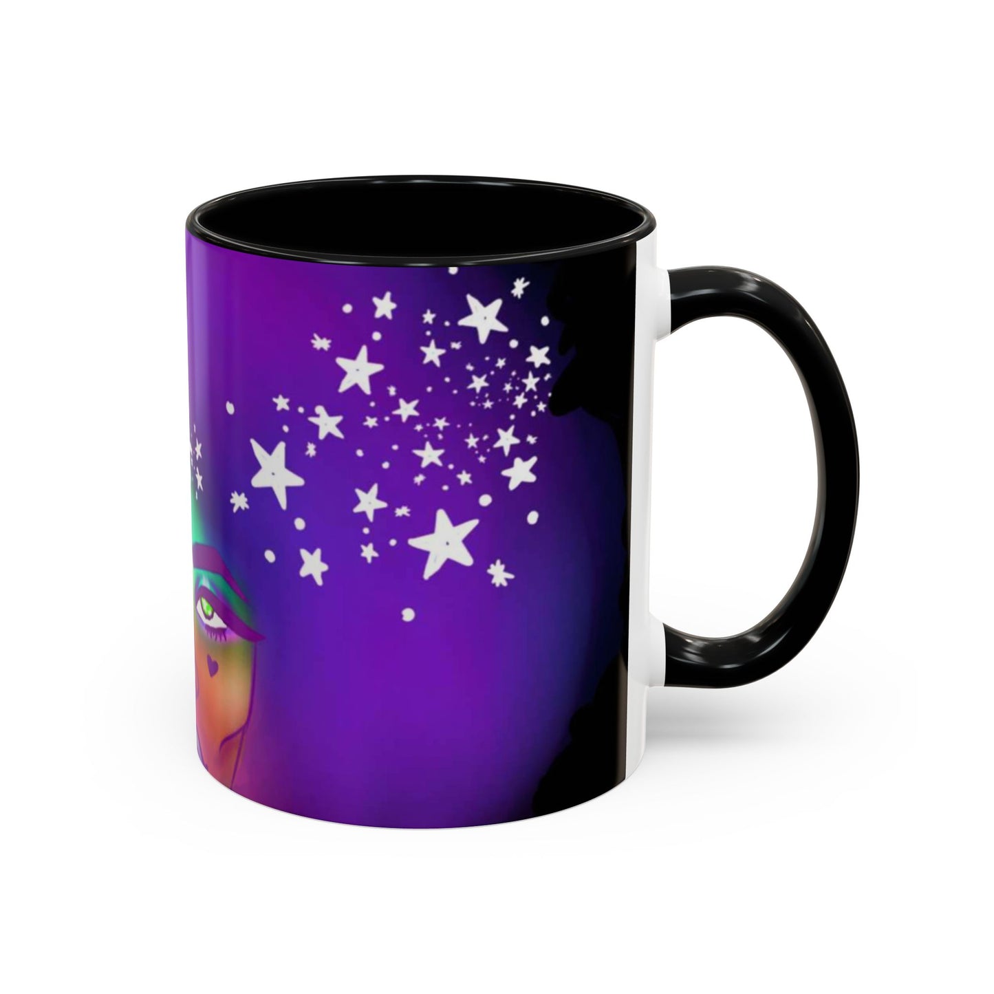 Cosmic Starry Accent Coffee Mug - Colorful Art, Astrology Gift, Modern Home Decor, Celestial Mug, Unique Gift Idea