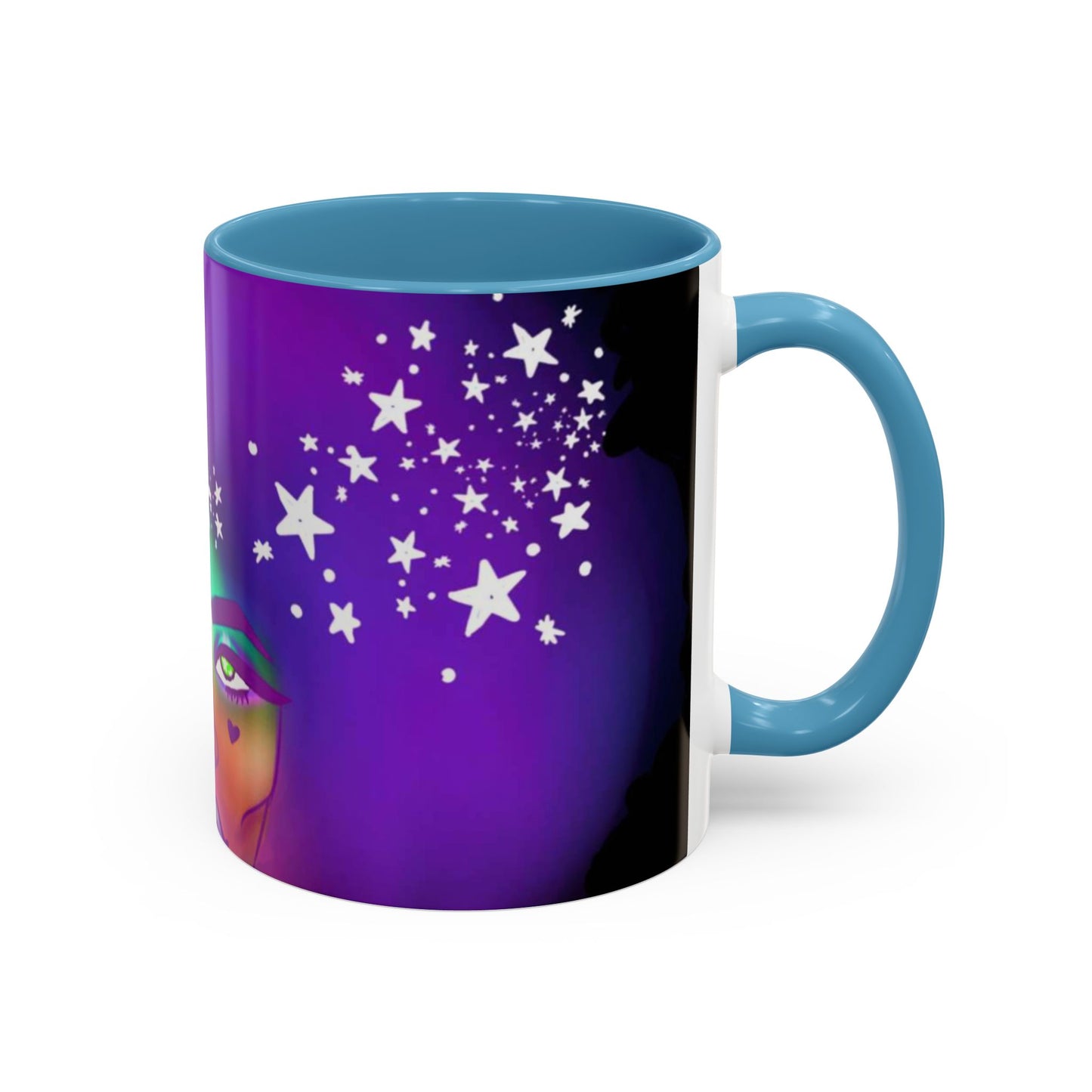 Cosmic Starry Accent Coffee Mug - Colorful Art, Astrology Gift, Modern Home Decor, Celestial Mug, Unique Gift Idea