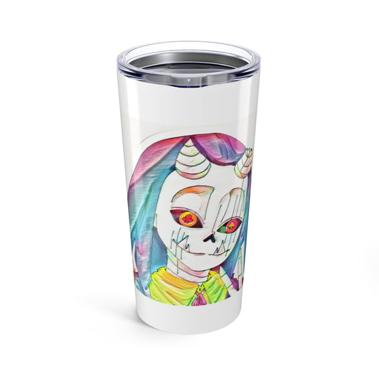 Colorful Skull Tumbler 20oz, Vibrant Travel Mug, Halloween Drinkware, Unique Gift for Her, Party Essential, Fun Kitchen Accessory