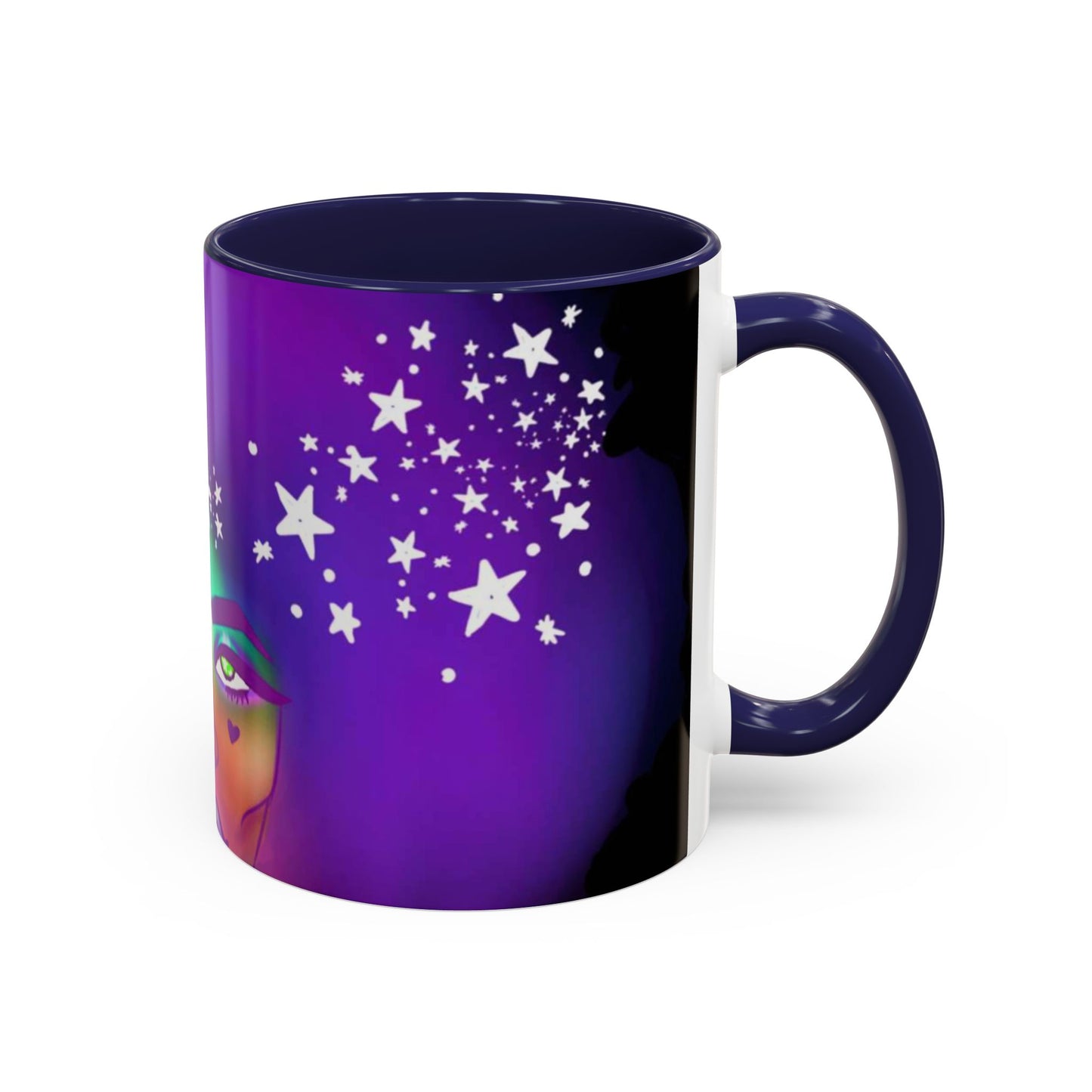 Cosmic Starry Accent Coffee Mug - Colorful Art, Astrology Gift, Modern Home Decor, Celestial Mug, Unique Gift Idea